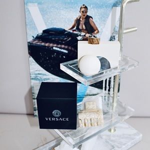 VERSACE Gold Logo Debossed Ring